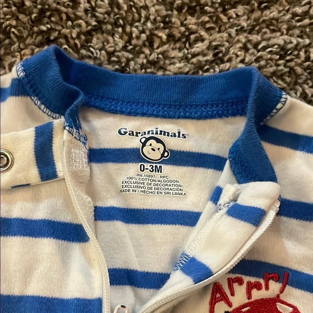 Garanimals Blue and White Striped Footie & Camouflage Footie Set